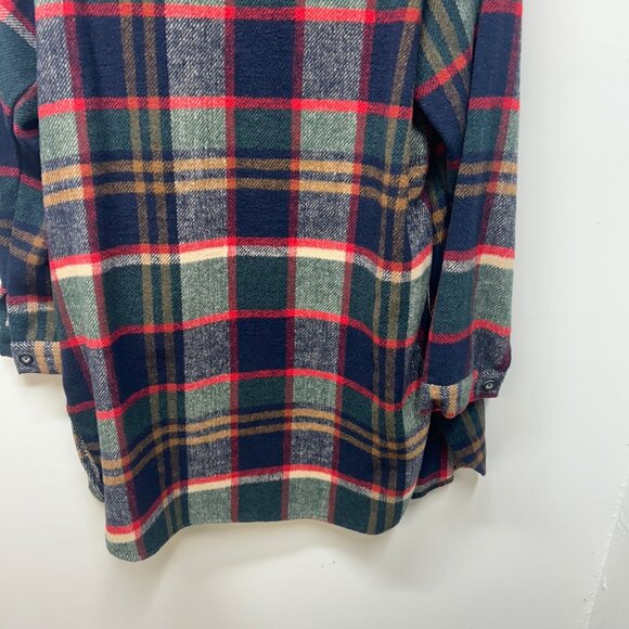 Adora Plaid Button-Down Longline Shirt Jacket Small Multicolor Shacket - Picture 8 of 10